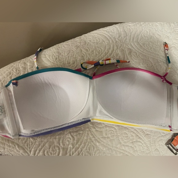 Kona Sol Colorful Striped Bikini Set, Medium - Picture 7 of 10